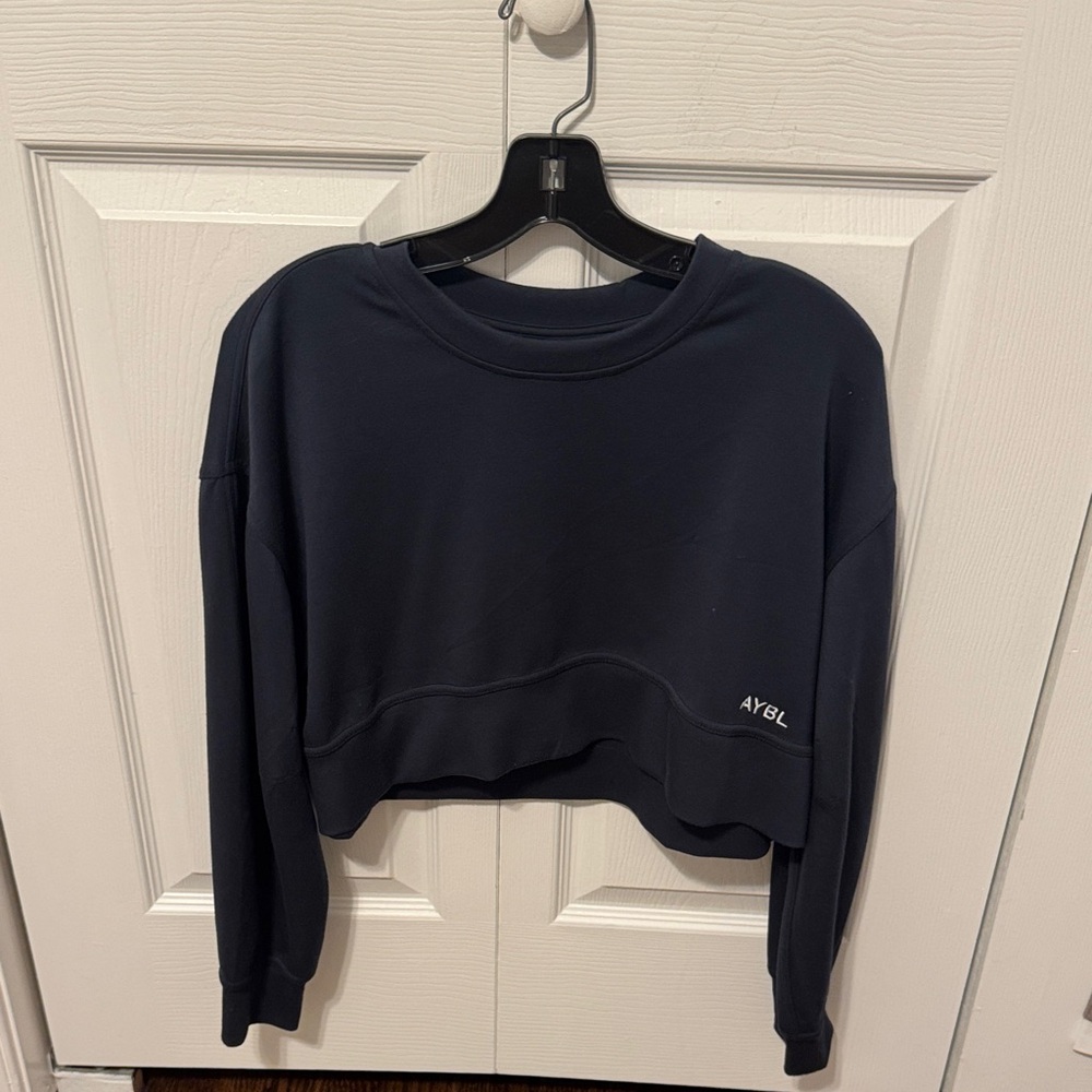 AYBL Navy Cropped Crewneck Sweatshirt